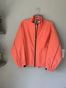 Footjoy Dryjoy Rain Jacket M Womens Coral Full Zip Golf Water Repellent - Afbeelding 1 van 13