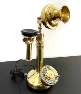 1915 Antique Style Wired Old CANDLESTICK PHONE Rotary Dial with Receiver Handle. - Picture 1 of 7