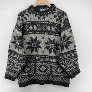 EMS Sweater Mens M Wool Silk Nordic Fair Isle Speckled Jumper Gray Scotland - Picture 1 of 15