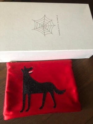 Auth Charlotte Olympia Cluch Bag Pouch pochette Wolf motif From JP Used - Image 1 of 4