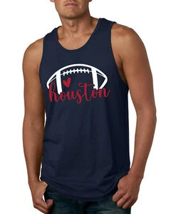 Fan von Houston Fußball Rot Herz Skript Schreiben Männer Tank Top - Bild 1 von 3