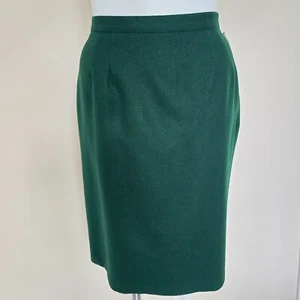 Falda lápiz vintage Briggs New York talla 16 100 % lana verde esmeralda nueva con etiquetas - Imagen 1 de 20
