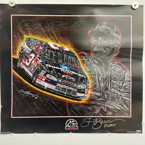 Vintage Dale Earnhardt #3 25th Anniversary Sam Bass 23 X26 Poster Signed 16 Cover