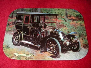 1906 RENAULT Metal Hot Pad Trivet~MCM Antique Vintage Auto Car Coaster Tray - Picture 1 of 2