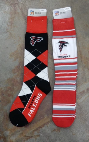 NFL Atlanta Falcons 2 Pack Gift Set NFL OSFM Men's Women's Dress Socks Argyle Cover