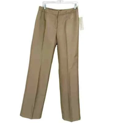NWT Evan Picone Park Avenue Taupe Iridescent Straight-Leg Front Pleated Pants, 4 - Image 1 of 4