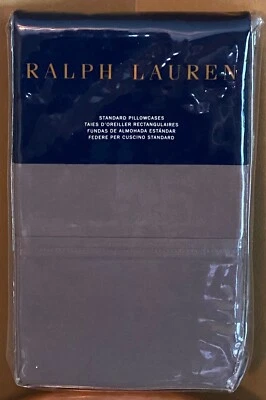 Ralph Lauren RL-464 Juego de 2 Fundas de Almohada Estándar Modernas Carbón Percal Sólido Foto 1 de 3