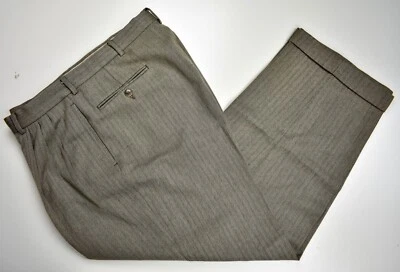 Pantalón plisado de vestido de lana Mark Shale marrón claro espiga talla: 35x28 Foto 1 de 4