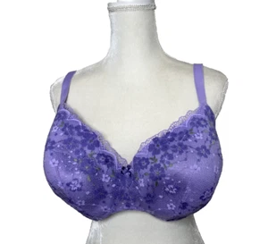 Reggiseno Cacique taglia 42 F liscio balconcino pizzo floreale ferretto DDD Lane Bryant - Foto 1 di 10