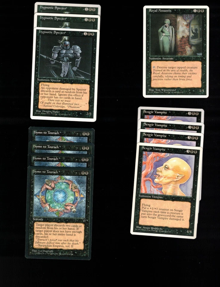 OLD SCHOOL FORMAT MONO BLACK DECK-60 card deck-Magic the Gathering-MTG-RTP - Image 1 of 4