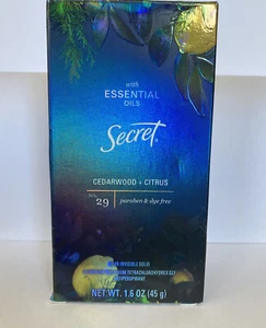 Secret Antiperspirant Deodorant Essential Oils Cedarwood & Citrus 1.6 Oz - Picture 1 of 2