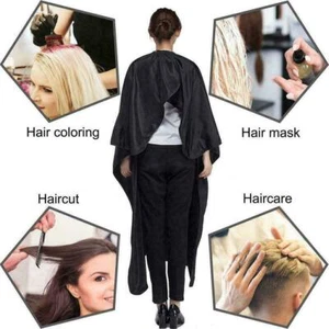 1 Pc Black Adult Waterproof Salon Hair Cut Hairdressing Cape Barbers Cloth E0V5 - Picture 1 of 10
