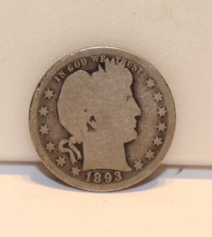 1893 O US Barber Silver Quarter 25c Cover