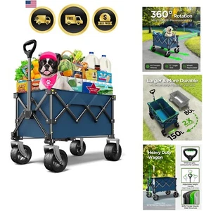 Beach Wagon Collapsible Utility Cart Foldable Garden Grocery Sports All Terra... - Picture 1 of 10