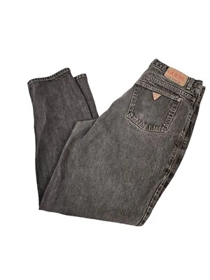 Vintage Guess Stonewashed Black Denim Barrel Jeans Size 38x34 Men's B58 - Image 1 of 4