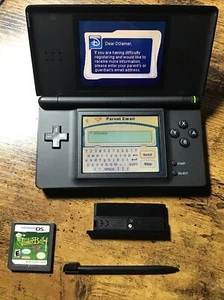 Nintendo DS Lite Onyx Black Handheld Gaming Console with Stylus No Charger - Picture 1 of 8