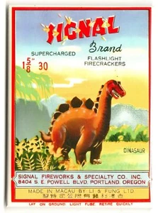 Vintage Dinosaur Firecracker Label on Magnet for Fridge Metal 1YR Warranty! - Picture 1 of 4