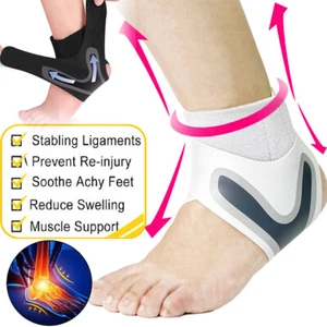 Ankle Brace Support Compression Sleeve Plantar Fasciitis Pain Relief Foot Wrap X - Picture 1 of 19