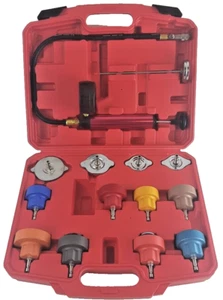 Sistema de enfriamiento automático de fugas con tapa de aluminio de 14 piezas y kit de probador de presión de tapa de radiador - Imagen 1 de 10
