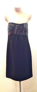 Vestido Ann Taylor Pequeño Negro Lentejuelas, Elegante Talla 2 - Imagen 1 de 12