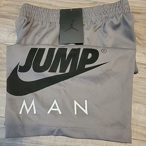 Jordan Jumpman Shorts Boys 6-10 YRS Gray Elastic Waist Logo Short Pants NEW - Picture 1 of 7