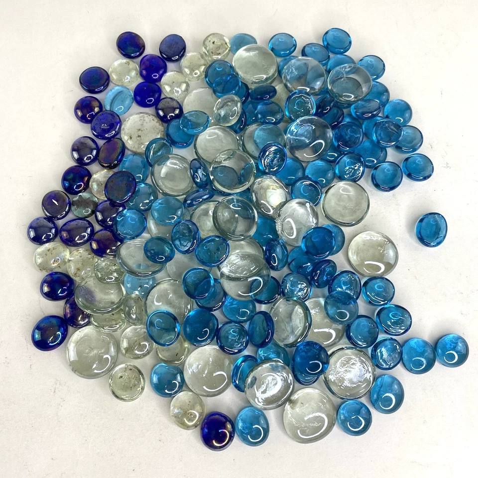 Florero de cuentas de vidrio decorativas multicolor relleno redondo plano 2 lb + tamaños mixtos Foto 1 de 4