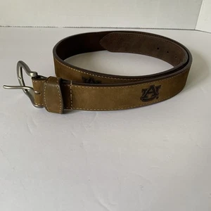 Zep-Pro Youth Auburn Tigers Logo Brown Leather Belt Silver Buckle Size XL - Picture 1 of 10