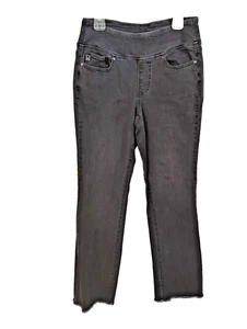 Belle by Kim Gravel Women Sz 2 Faded Gray Denim Jeans Frayed Hems Grunge Hipster - Picture 1 of 21