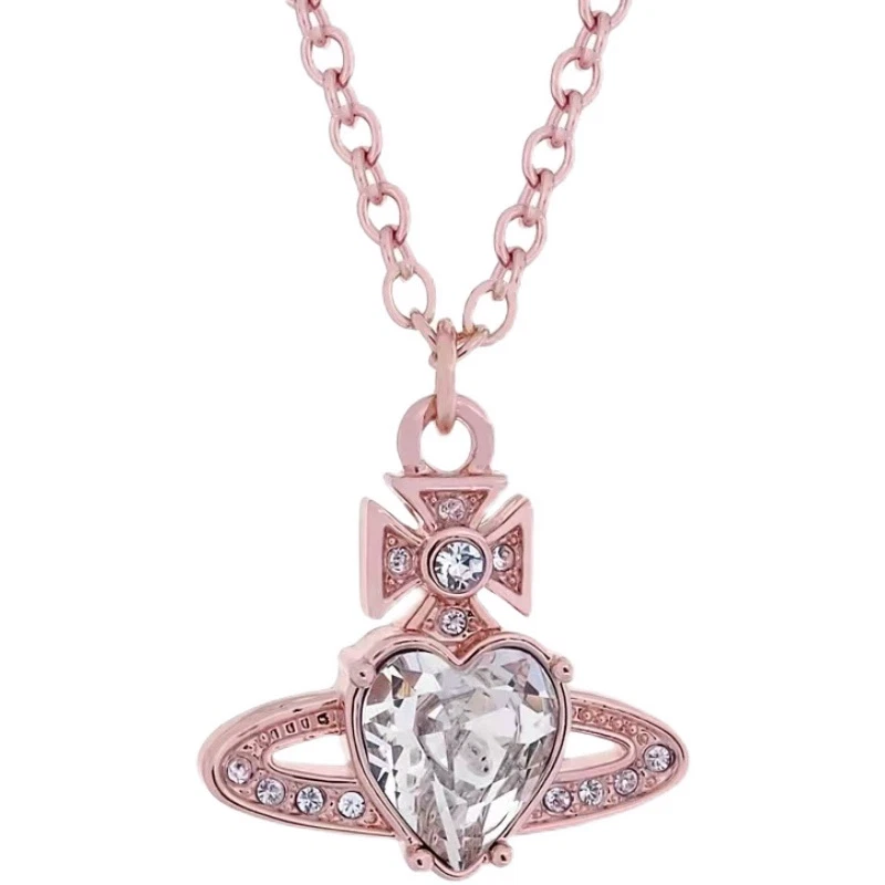 Vivienne Westwood Ariella Heart Orb Necklace Rose Gold Tone Crystal Pendant - Image 1 of 1
