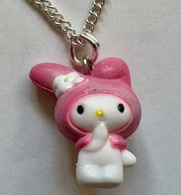 MI MELODÍA ROSA ENCANTO COLGANTE PLÁSTICO 1" COLLAR 18" Foto 1 de 3