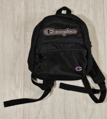 Champion Mini Mochila Pequeña Bolsillos con Cremallera 10" x 10" Negra Foto 1 de 4
