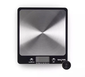 Salter Kitchen Scale Digital Stainless Steel Platform Cooking Scale Black Evo - Picture 1 of 6