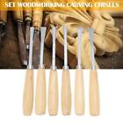 6Pcs Carbon Steel Wood Carving Hand Chisel Set Woodworking Lathe Gouges Tools