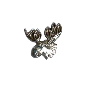 Moose Fraternal Member Lapel Pin 925 Sterling Silver Screw On Tiny - Picture 1 of 7