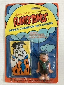 IMPERIAL TOY FRED FLINTSTONES 1977 WORLD CHAMPION SKY-DIVERS HANNA BARBERA VTG - Picture 1 of 13