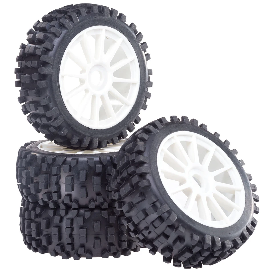 Buggy Reifen Felgenset Attack mit 10-Speichenfelge weiß 1/8 4 Stück partCore - Bild 1 von 3