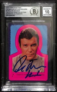 Adesivi film William Shatner Kirk firmati 1979 Topps Star Trek #7 BAS - Foto 1 di 4