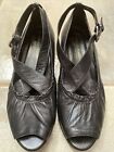 Donald J Pliner Women?S Elga Black Solid Flats Leather Peep Toe Size 6