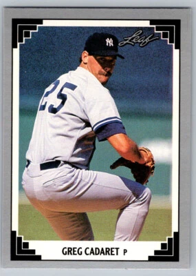 1991 Leaf # 415 - Greg Cadaret - New York Yankees - Image 1 of 2