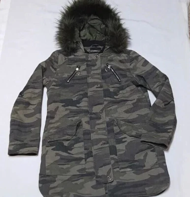 Chaqueta utilitaria Express verde camuflaje militar grunge punk de gran tamaño piel extraíble Foto 1 de 4