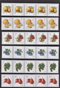 US Postage - Fruit coil 6 strips of 5, Apple, Lemon, Blueberry, Grape, etc. - Picture 1 of 1
