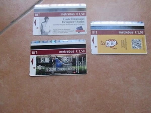 Italia ROMA biglietti autobus n.3 differenti Laura PAUSINI Biagio ANTONACCI ecc. - Foto 1 di 2