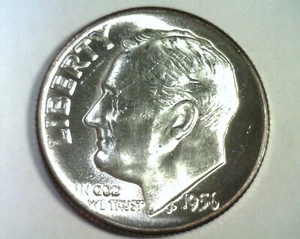 1956 ROOSEVELT DIME CHOICE UNCIRCULATED CH. UNC NICE ORIGINAL COIN FAST 99c SHIP - Picture 1 of 2