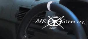 FOR FORD ESCORT MK6 1995-02 REAL LEATHER STEERING WHEEL COVER + LIGHT GREY STRAP - Picture 1 of 6