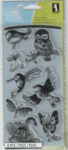 Inkadinkado transparente Stempel gemustert Vögel & Käfer 8 Stck. 99120 schneller fairer Versand! - Bild 1 von 2