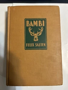 Bambi 1929 Hardcover Antique Book by Felix Salten 1st English Edition Grosset - Picture 1 of 5
