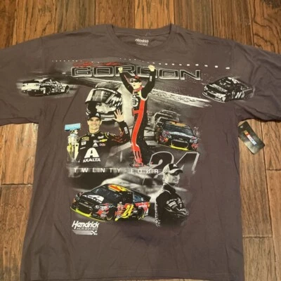Camiseta Jeff Gordon 24 Hendrick Motorsports Para Hombre Gris Negra Crew Algodón XL Nueva Foto 1 de 3