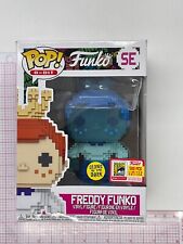 Funko Pop! Freddy Funko 8 Bit Blue GiTD 2018 SDCC LE 500 w/ Hard Stack SEE PICS 