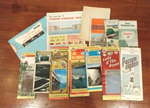 Vintage Lot Travel Road Maps 1970s United States World Texas Lakes Houston - Picture 1 of 12