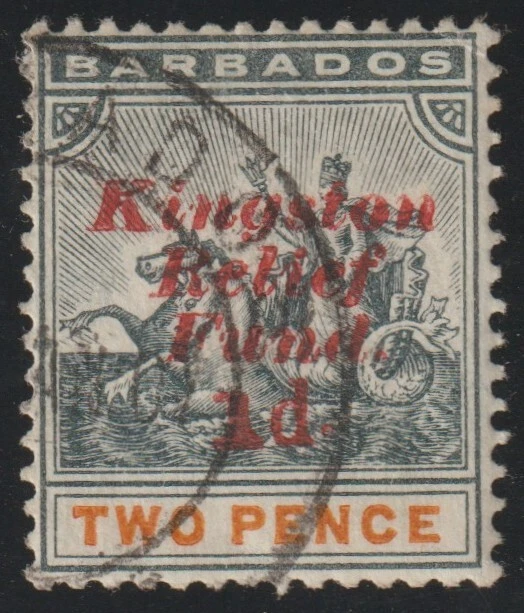 EDSROOM-19554 巴巴多斯 B1 二手 1907 完整半邮政简历 13 美元 — 第 1/2 张图片